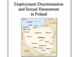 [ai] A map of Poland highlighting major cities, with the title 'Employment Discrimination and Sexual Harassment in Poland' prominently displayed above.